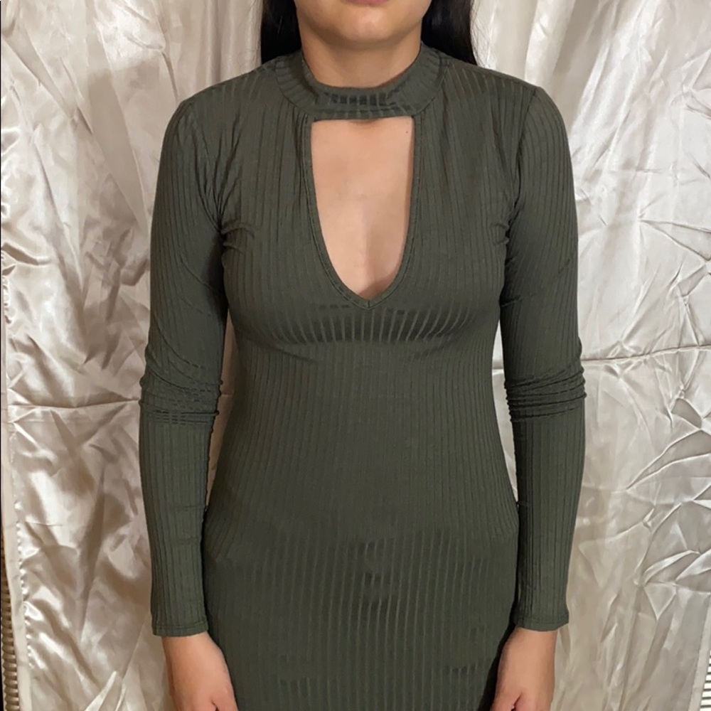 olive green mini dress